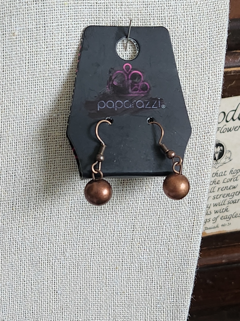 Copper Ball Drop Earrings - Warm Metallic Shine